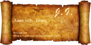 Jamrich Irma névjegykártya